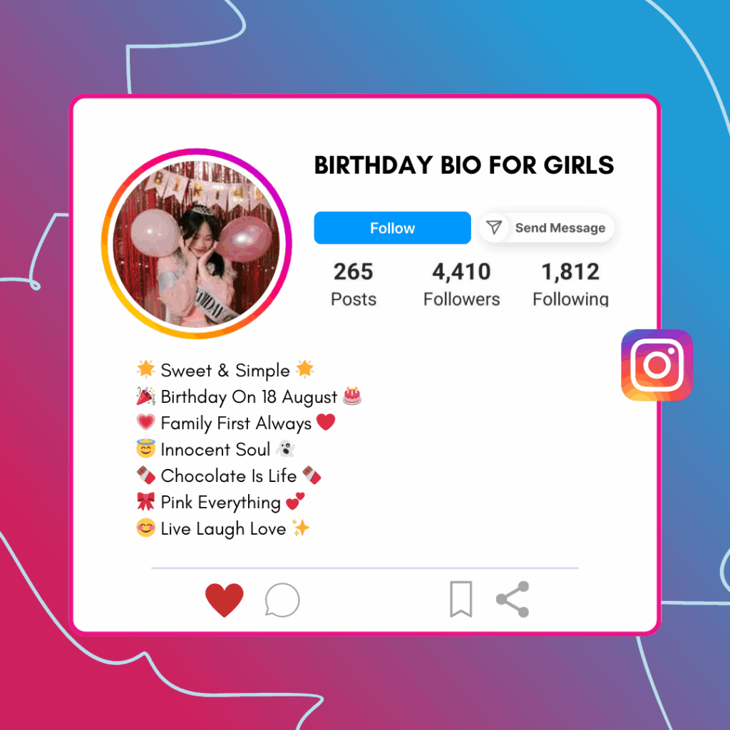 Birthday Instagram Bio for Girls