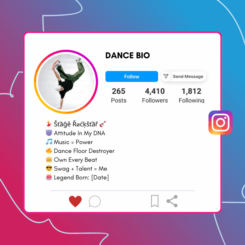 Dance Bio for Instagram