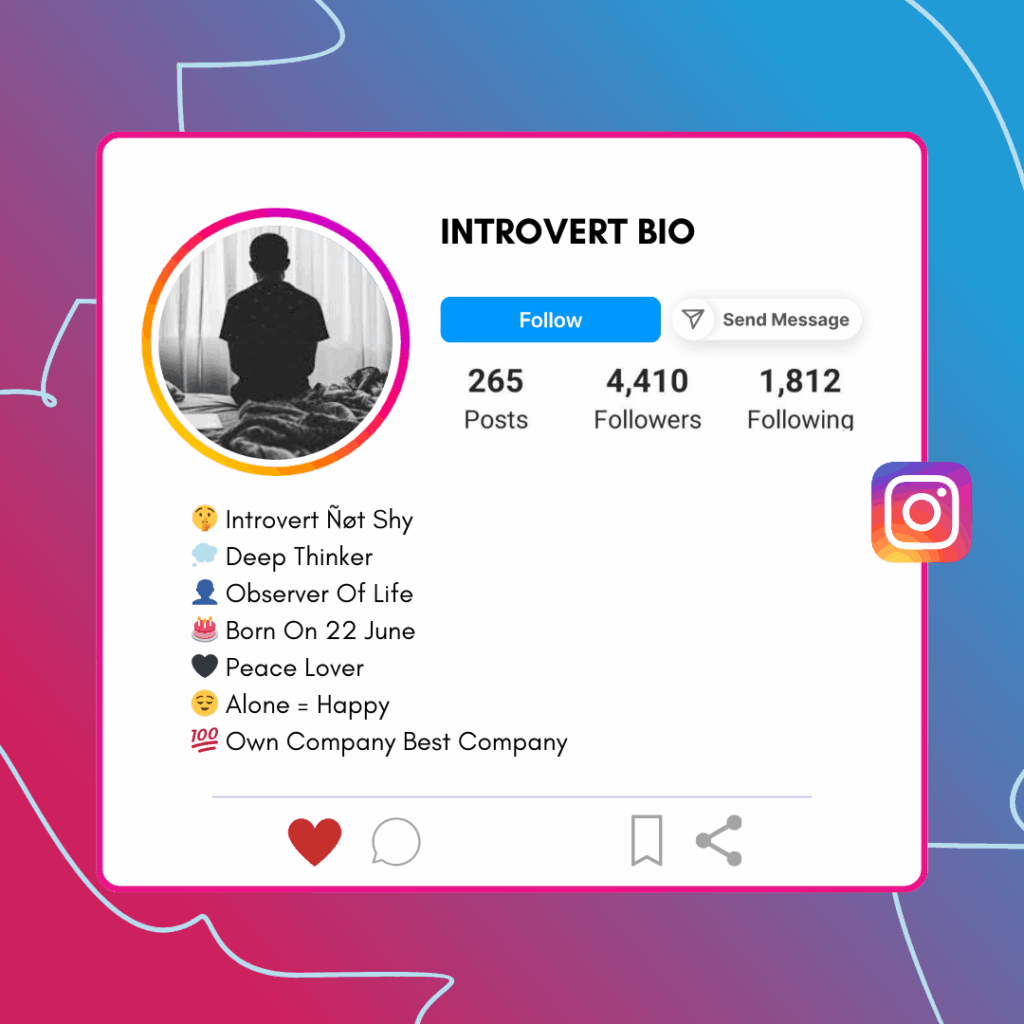 Introvert Instagram Bio