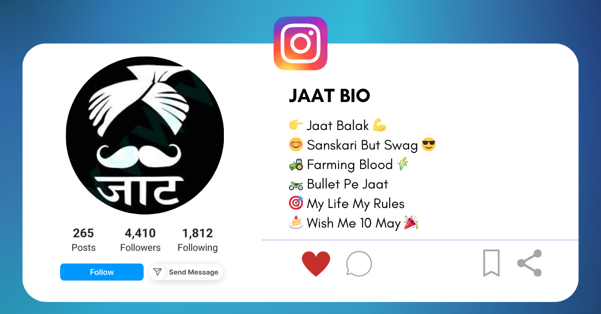 Jaat Instagram Bio
