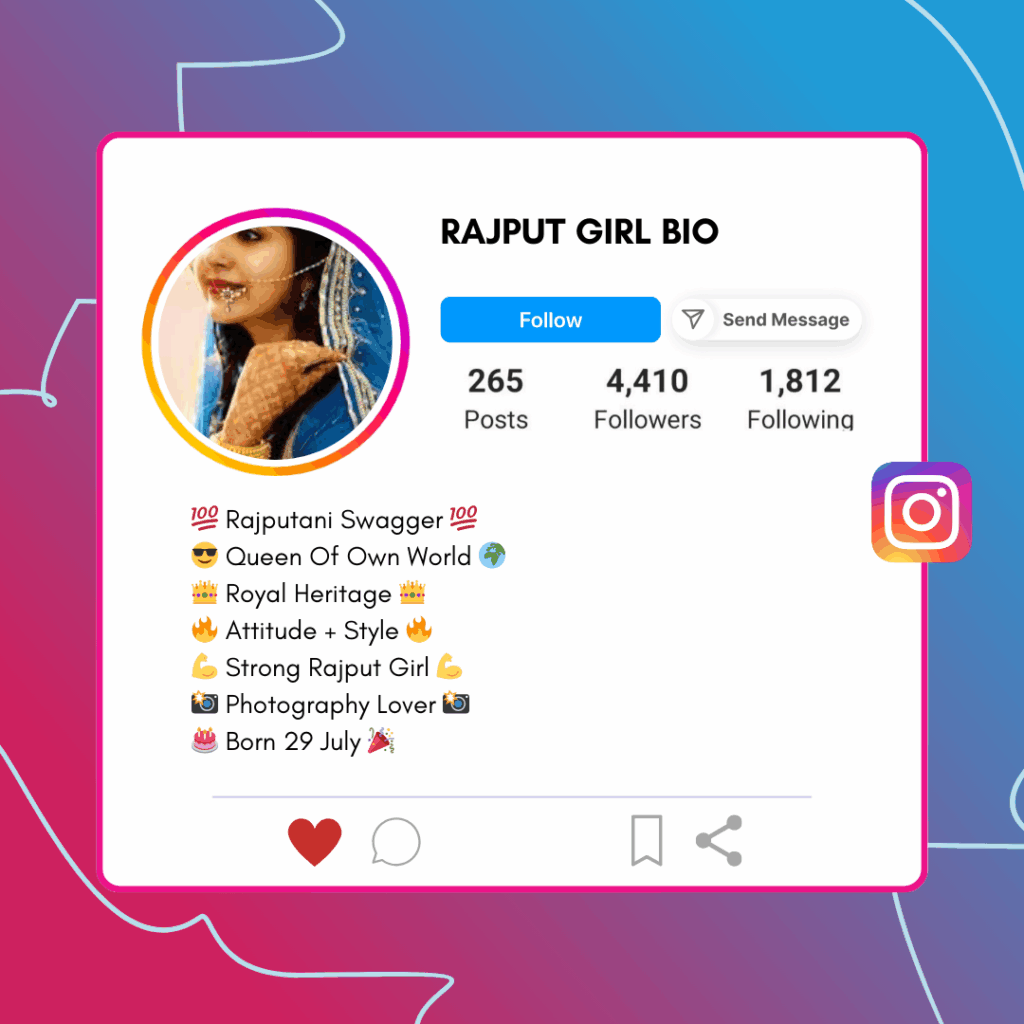 Rajput Girl Bio for Instagram