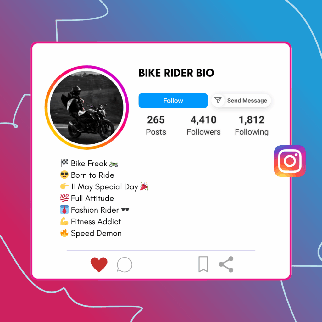 Rider Bio for Instagram