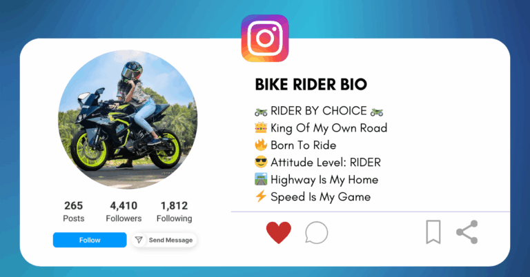 Rider Bio for Instagram