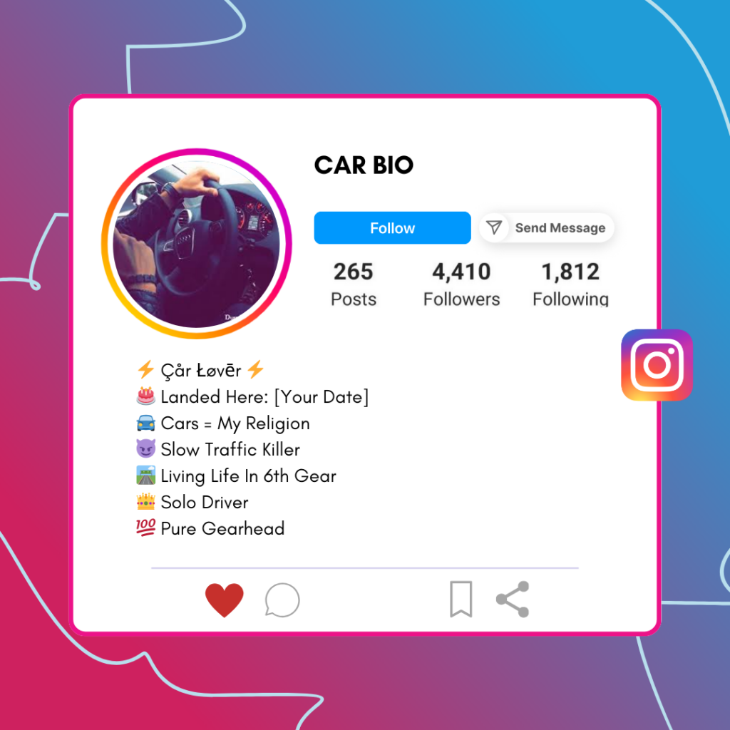 Car-Instagram-Bio