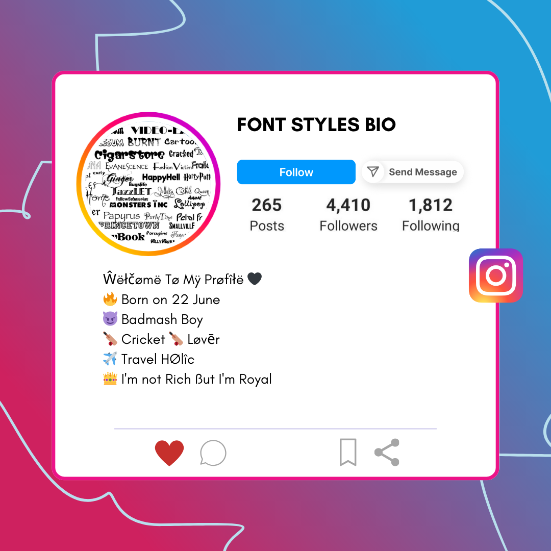 300+ Best Stylish Instagram Bio Fonts Ideas
